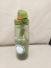 Load image into Gallery viewer, Nalgene On The Fly 24oz Water Bottle Clear Juniper w/Grn/Orange OTF Cap-BPA Free
