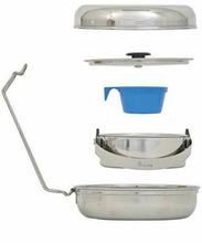 Load image into Gallery viewer, Olicamp Stainless Steel Mess Kit - 6.75&quot; Fry Pan, Pot w/Lid, 6.5&quot; Dish, Cup
