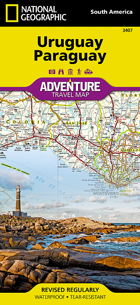 National Geographic Adventure Map Uruguay Paraguay South America AD00003407