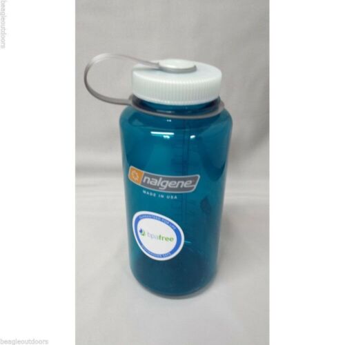 Nalgene Wide Mouth 32oz BPA Free Tritan Water Bottle Trout Green w/White Lid