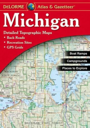 Delorme Michigan MI Atlas and Gazetteer Topo Road Map Topographic Maps