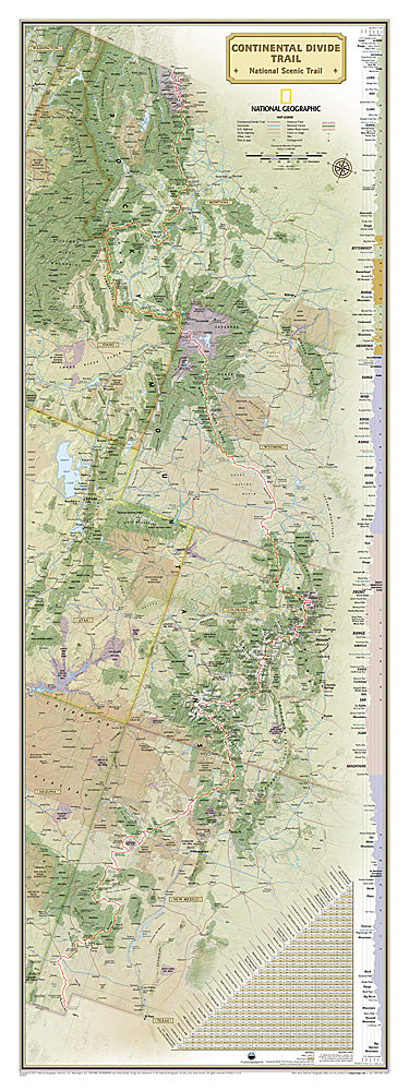 National Geographic Continental Divide Trail Wall Map 18