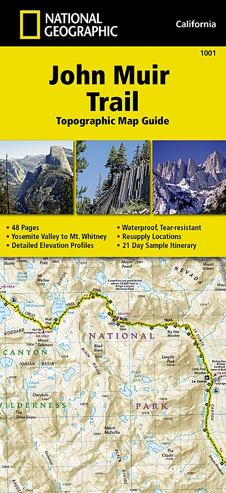 National Geographic Trails Illustrated John Muir Trail CA Topo Map Guide TI00001001