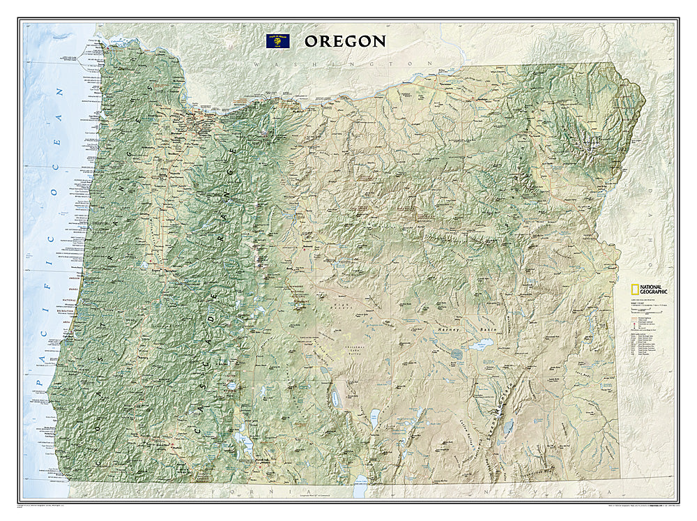 National Geographic Oregon OR State Wall Map Plastic Tubed RE01020406