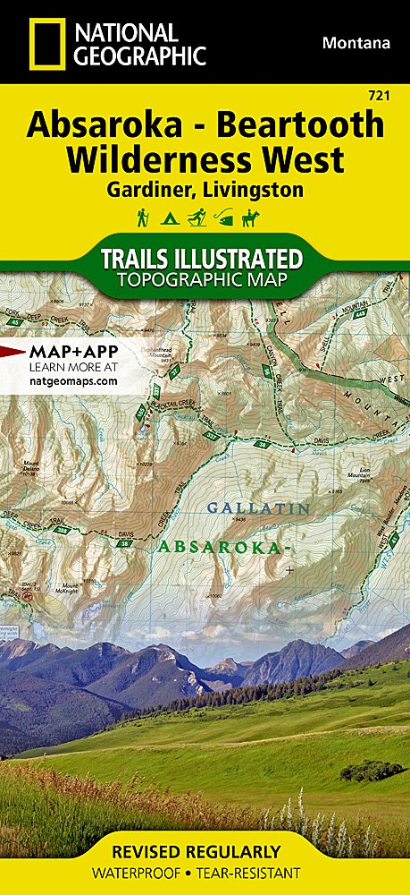 National Geographic Trails Illustrated MT Absaroka Beartooth West Trail Map TI00000721