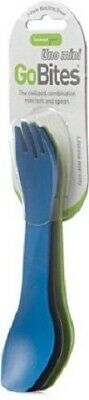 Human Gear GoBites Uno Mini Spoon/Fork Utensil Blue/Gray/Green 3-Pack BPA-Free
