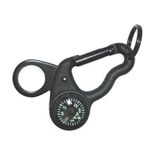 Load image into Gallery viewer, Sun MagniComp Compass 3X Magnifier Carabiner Key Ring Biner Backpacking 813
