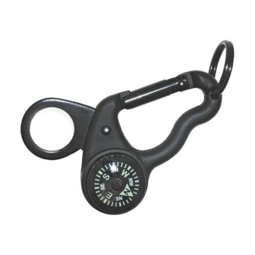 Sun MagniComp Compass 3X Magnifier Carabiner Key Ring Biner Backpacking 813