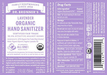Load image into Gallery viewer, Dr Bronner&#39;s All-One Lavender Hand Sanitizer - Certified Organic Ingredients!
