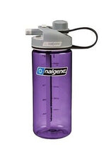 Load image into Gallery viewer, Nalgene Multidrink 20oz Purple Bottle w/Gray Cap BPA-Free Wide/Narrow/Straw Lid
