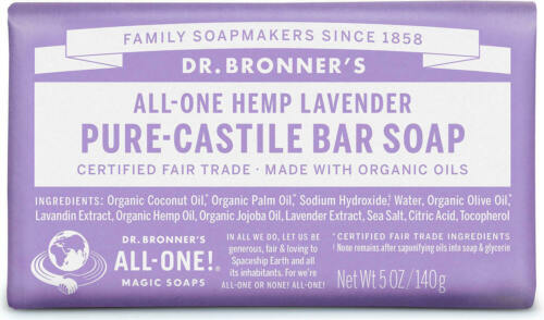 Dr Bronner's / Bronners Hemp Lavender Pure-Castile Magic Bar Soap Organic