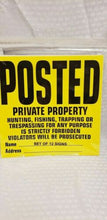 Load image into Gallery viewer, Yukon Gear Posted / Private Property / No Trespassing Sign - 12-Pack of Signs
