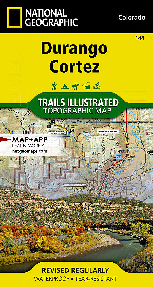 National Geographic Trails Illustrated Colorado Durango Cortez Topo Map TI00000144