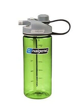 Load image into Gallery viewer, Nalgene Multidrink 20oz Green Bottle w/Gray Cap BPA-Free Wide/Narrow/Straw Lid
