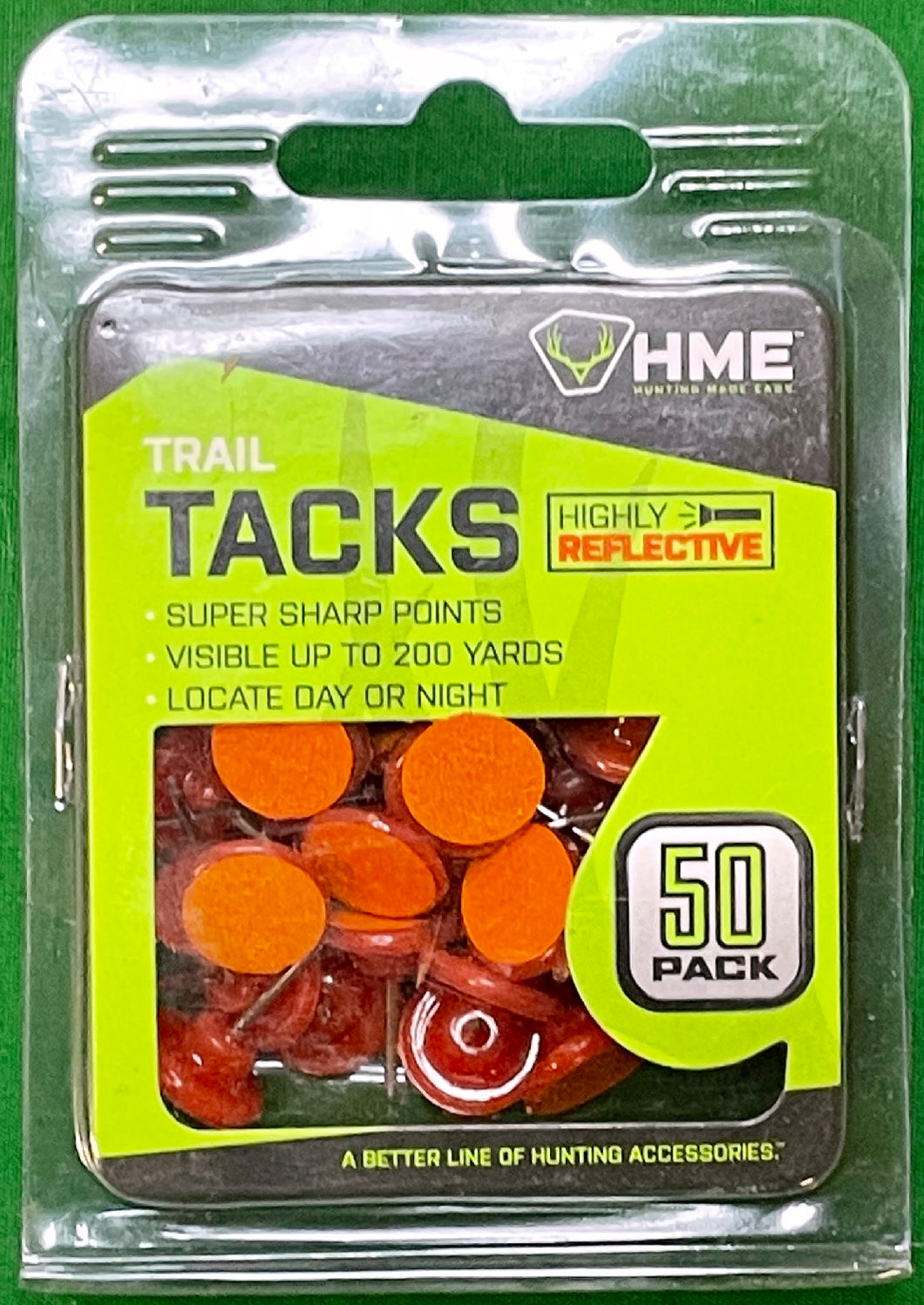 HME Plastic Trail Tacks Highly-Reflective Orange 50-Pack PRT-50