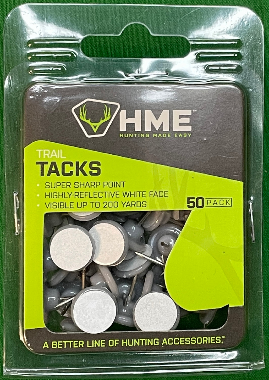 HME Plastic Trail Tacks Highly-Reflective White 50-Pack PRT-50-W