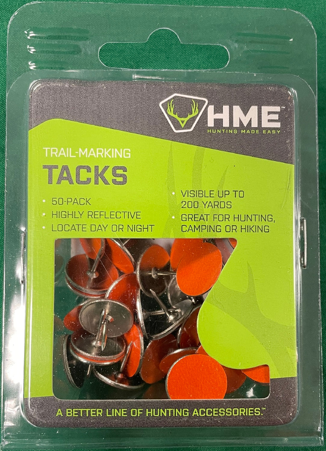 HME Metal Trail Tacks Highly-Reflective Orange 50-Pack RT-50