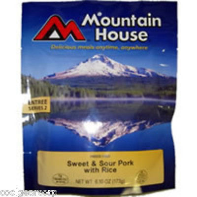 Mountain House Sweet & Sour Pork w/Rice 2-Serve Entree Freeze Dried Camping Food