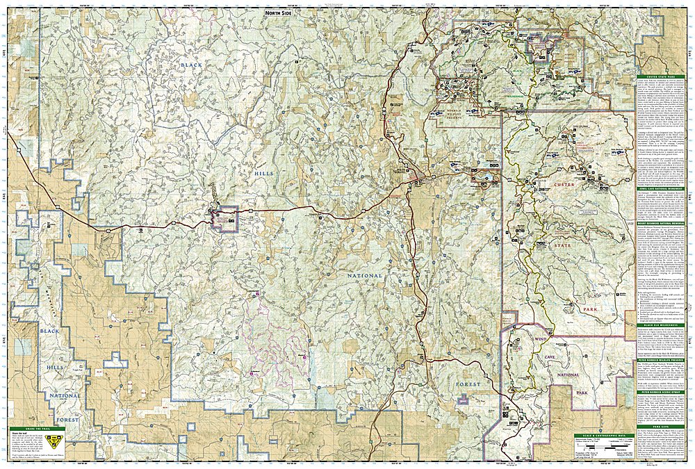 National Geographic Trails Illustrated SD Black Hills Nat Forest South Map TI00000238