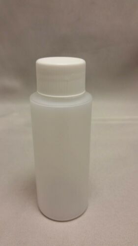 Cylinder Round Ultralight HDPE Plastic Storage Bottle w/Lid 2oz Natural