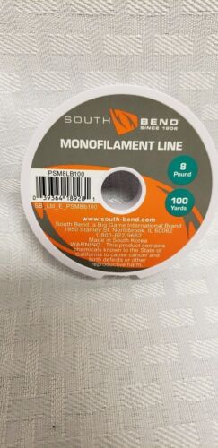 South Bend Fishing Monofilament Line - Small Diameter, 8lb Test, 100 Yards