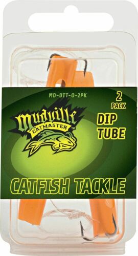 Mudville Catmaster Orange Dip Tube/Bait Catfish Lure w/Treble Hook/Leader 2-Pack