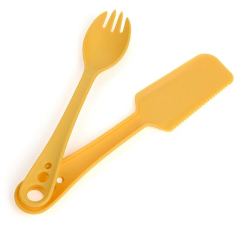 Guyot Designs Mealgear Utensils 5-In-1 Spoon-Fork-Knife-Spatula-Spreader Yellow