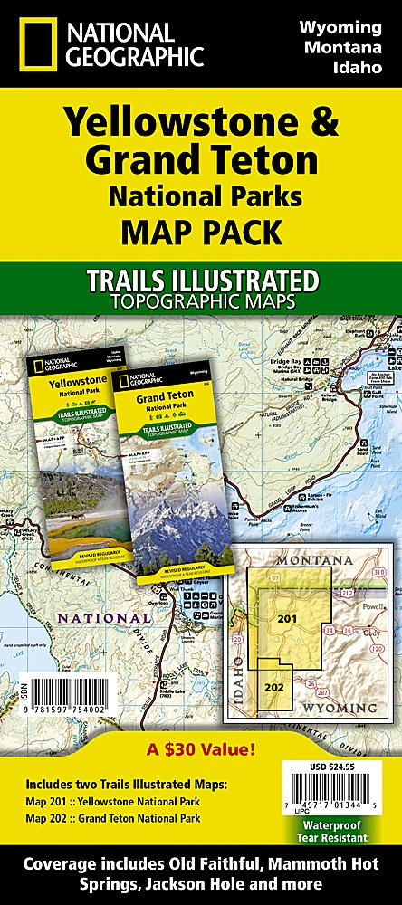 National Geographic Yellowstone/Grand Teton Map Bundle TI01020578B