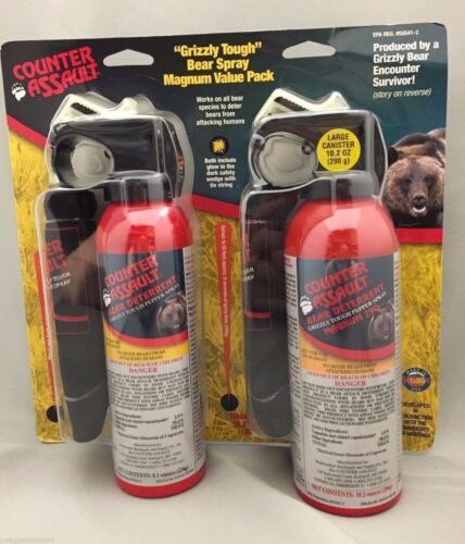 Counter Assault Bear Deterrent Pepper Spray Magnum Value 2-Pack w/Holsters