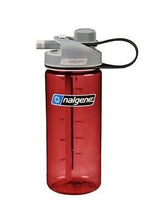 Load image into Gallery viewer, Nalgene Multidrink 20oz Red Bottle w/Gray Cap BPA-Free Wide/Narrow/Straw Lid
