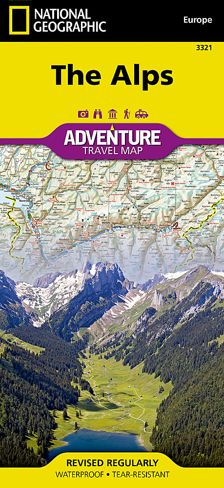 National Geographic Adventure Map The Alps AT CH DE FR IT  Europe AD00003321