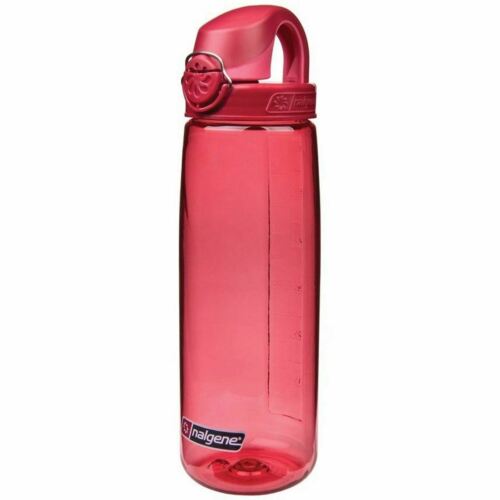 Nalgene On The Fly 24oz Water Bottle Clear Red w/Beet Red OTF Cap - BPA Free