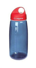 Load image into Gallery viewer, Nalgene N-Gen 53mm Wide Mouth 24oz Tritan Water Bottle Clear Blue w/Red Loop Lid
