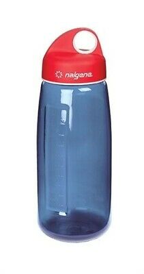 Nalgene N-Gen 53mm Wide Mouth 24oz Tritan Water Bottle Clear Blue w/Red Loop Lid