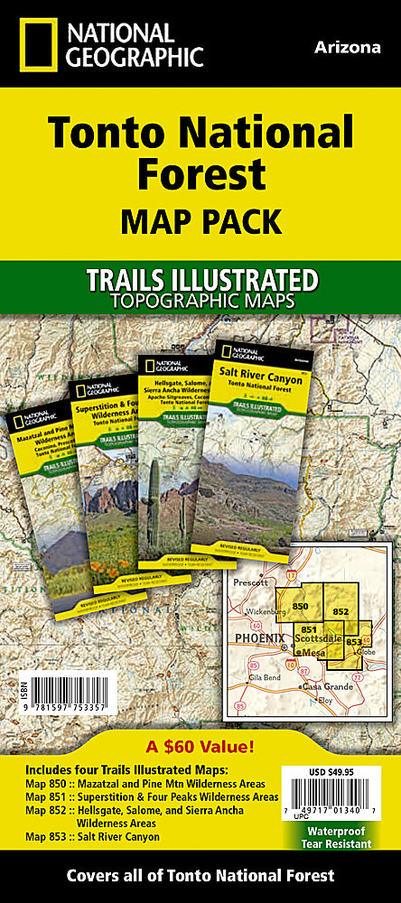 National Geographic AZ Tonto National Forest Map Pack TI01020511B