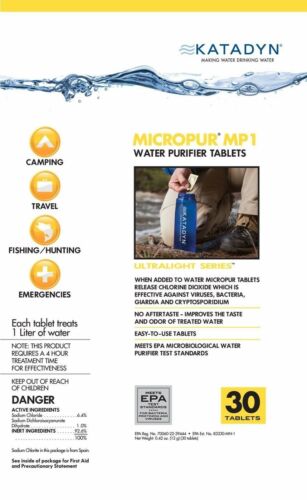 Katadyn Micropur MP1 Ultralight Series Water Purification 30 Tablets 8013692