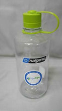 Load image into Gallery viewer, Nalgene Narrow Mouth 32oz BPA Free Tritan Water Bottle Clear w/Lime Green Lid
