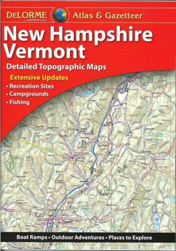 Delorme Vermont VT / NH Atlas & Gazetteer Map Newest Edition Topo / Road Maps