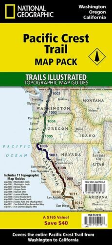 Entire Pacific Crest Trail WA to CA Map Pack Bundle!