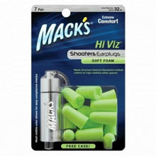 Load image into Gallery viewer, Mack&#39;s Shooters / Shooting 32 dB Hi-Viz Green Soft Foam Ear Plugs 7-Pair w/Case
