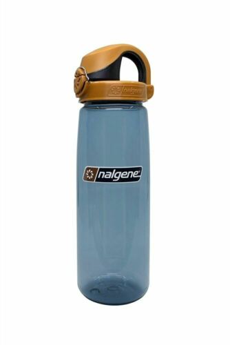 Nalgene On The Fly 24oz Water Bottle Clear Rhino w/Brown OTF Cap - BPA Free