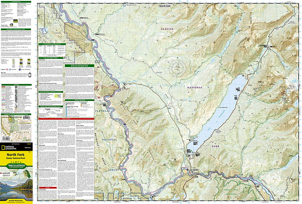 National Geographic Trails Illustrated Montana Glacier N Park North Fork Map TI00000313