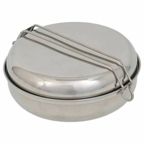 Olicamp Deluxe Stainless Steel Mess Kit w/Fry Pan-Pot w/Lid-Dish-Cutlery-Cups