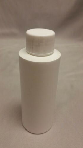 Cylinder Round Ultralight HDPE Plastic Storage Bottle w/Lid 4oz White