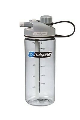 Nalgene Multidrink 20oz Clear Bottle w/Gray Cap BPA-Free Wide/Narrow/Straw Lid