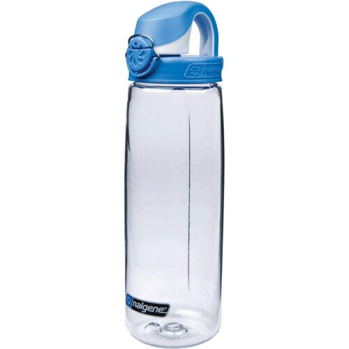 Nalgene On The Fly 24oz Water Bottle Clear w/Seaport Blue OTF Cap - BPA Free