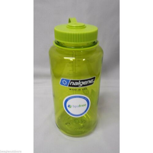 Nalgene Wide Mouth 32oz BPA Free Tritan Water Bottle Spring Green w/Green Lid