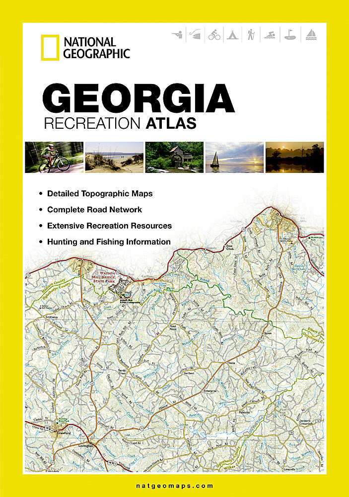 National Geographic Georgia GA Recreation Atlas Map Road & Topo Maps ST01020700
